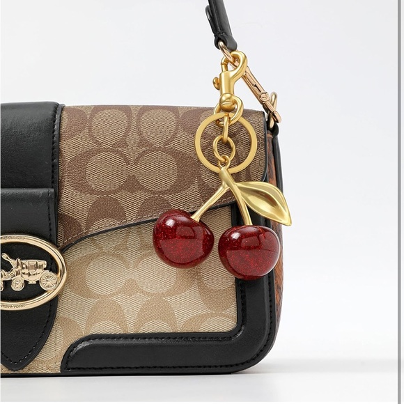 Red Glitter Cherry Bag Charm / Key Chain New in Package - Picture 3 of 10